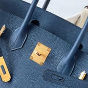 BIRKIN 30CM TAURILLON CLEMENCE S4 DEEP BLUE GHW