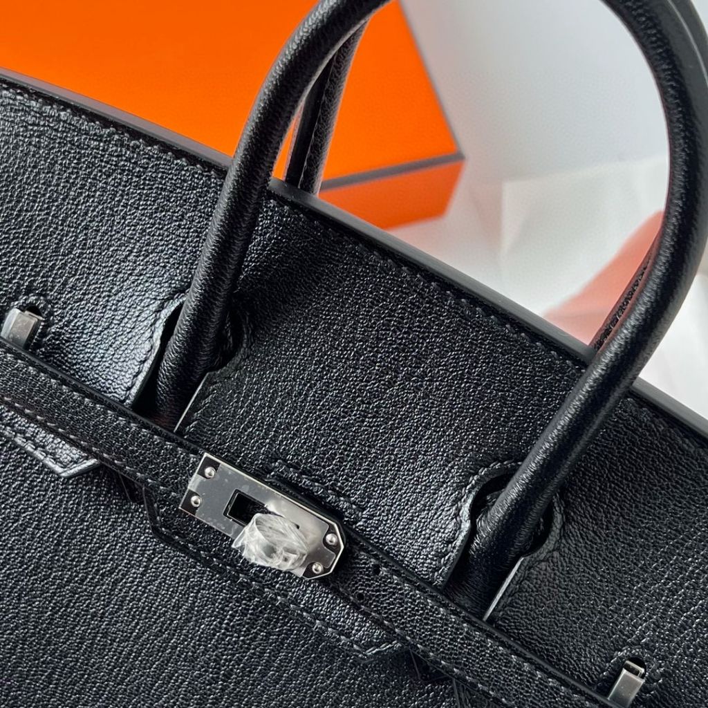 BIRKIN 25CM CHEVRE 89 NOIR PHW