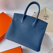 BIRKIN 30CM TAURILLON CLEMENCE S4 DEEP BLUE GHW