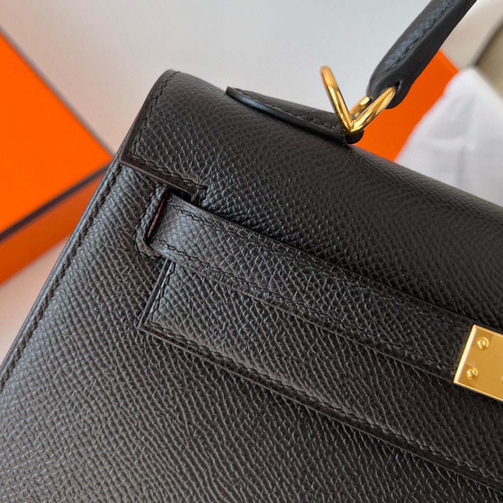 KELLY 25CM EPSOM 89 NOIR  GHW