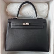 KELLY 25CM SELLIER EPSOM 89 NOIR PHW