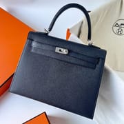 KELLY 25CM EPSOM 76 BLUE INDIGO PHW