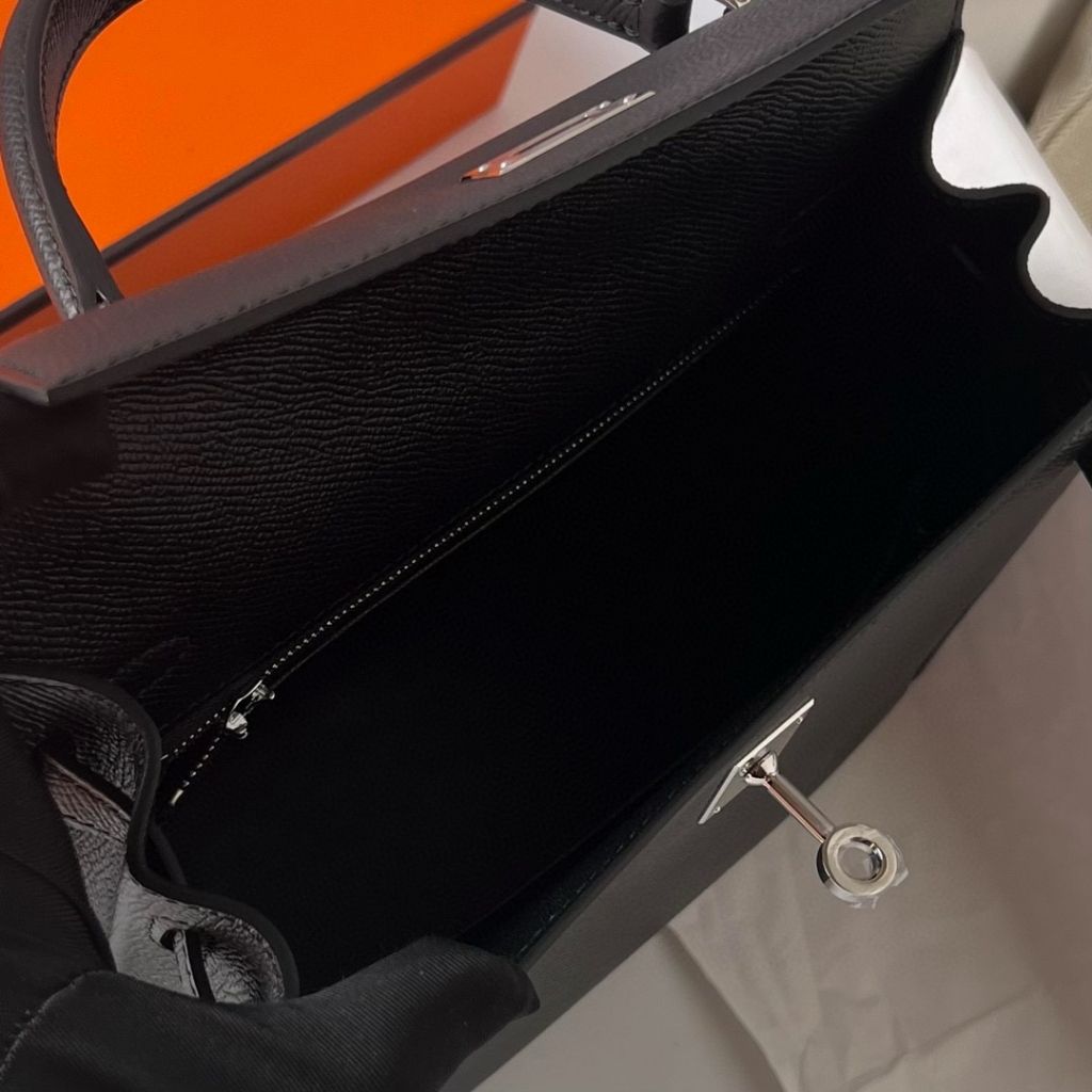 KELLY 25CM SELLIER EPSOM 89 NOIR PHW
