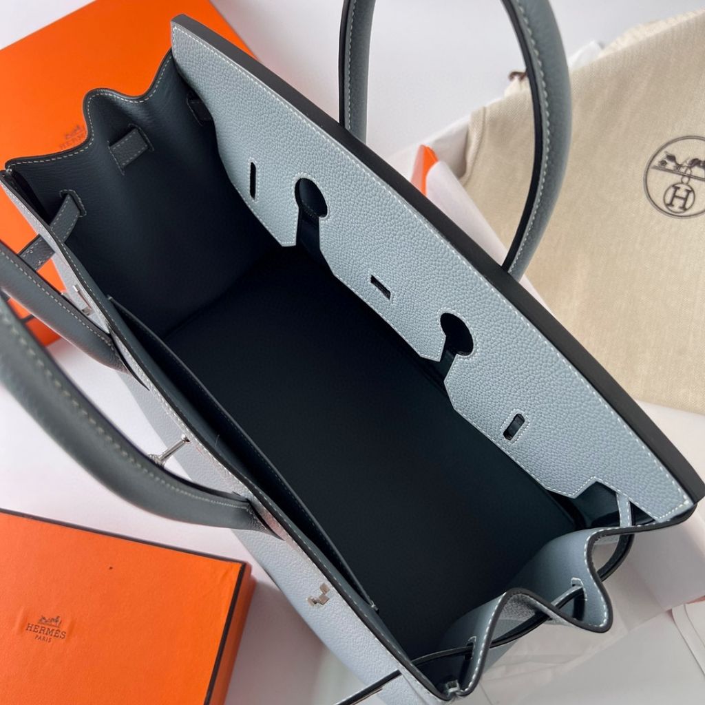 BIRKIN 35CM TAURILLON CLEMENCE J7 BLUE LIN PHW