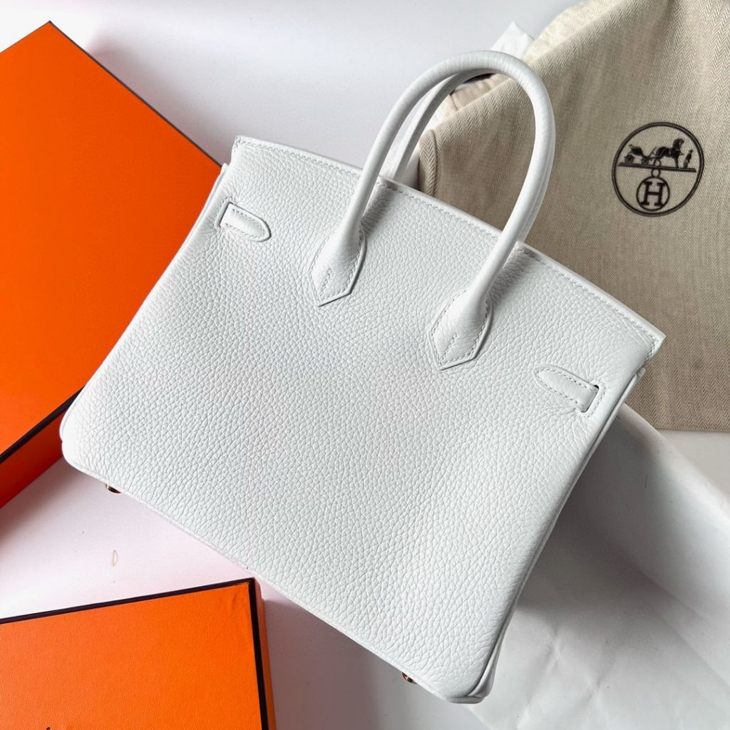 BIRKIN 25CM TAURILLON CLEMENCE 01 PURE WHITE GHW