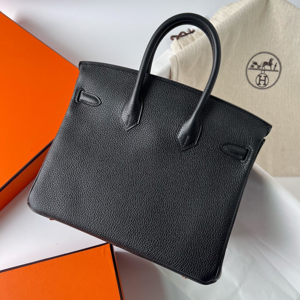 BIRKIN 25CM TAURILLON CLEMENCE 89 NOIR ROSE GOLD HARDWARE