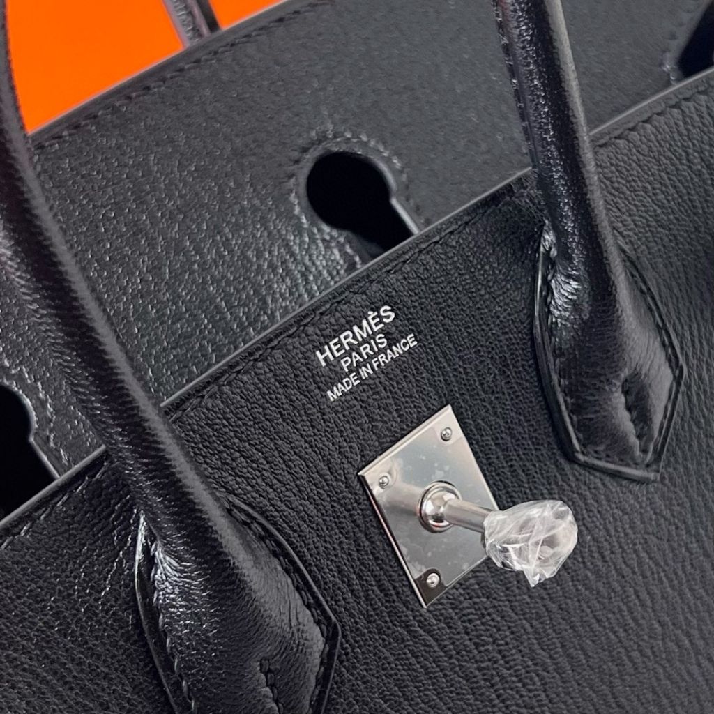 BIRKIN 25CM CHEVRE 89 NOIR PHW