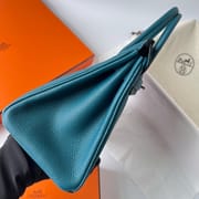 BIRKIN 25CM TAURILLON CLEMENCE W0 VERT BOSPHORE PHW