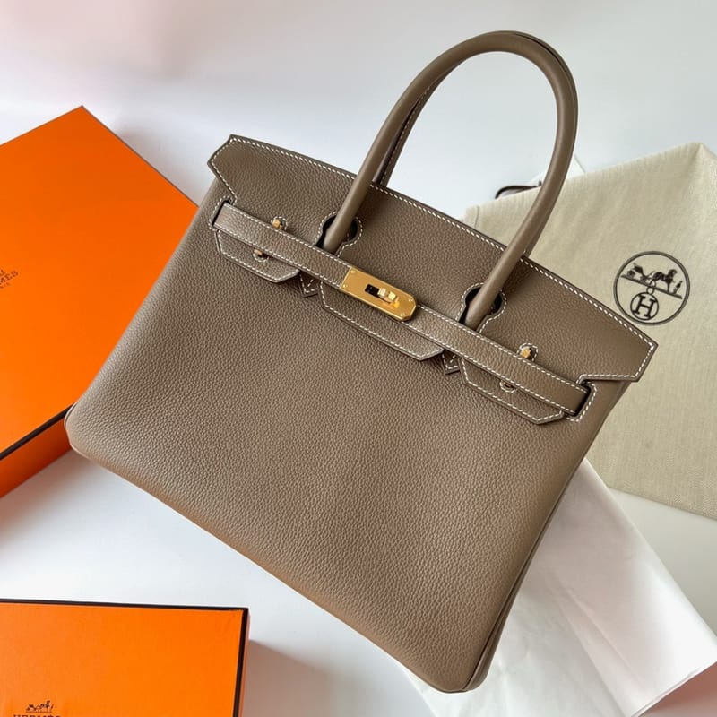 BIRKIN 30CM TAURILLON CLEMENCE 18 ETOUPE GHW