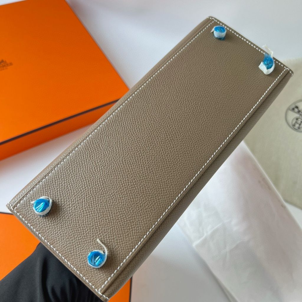 KELLY 25CM SELLIER EPSOM 18 ETOUPE PHW