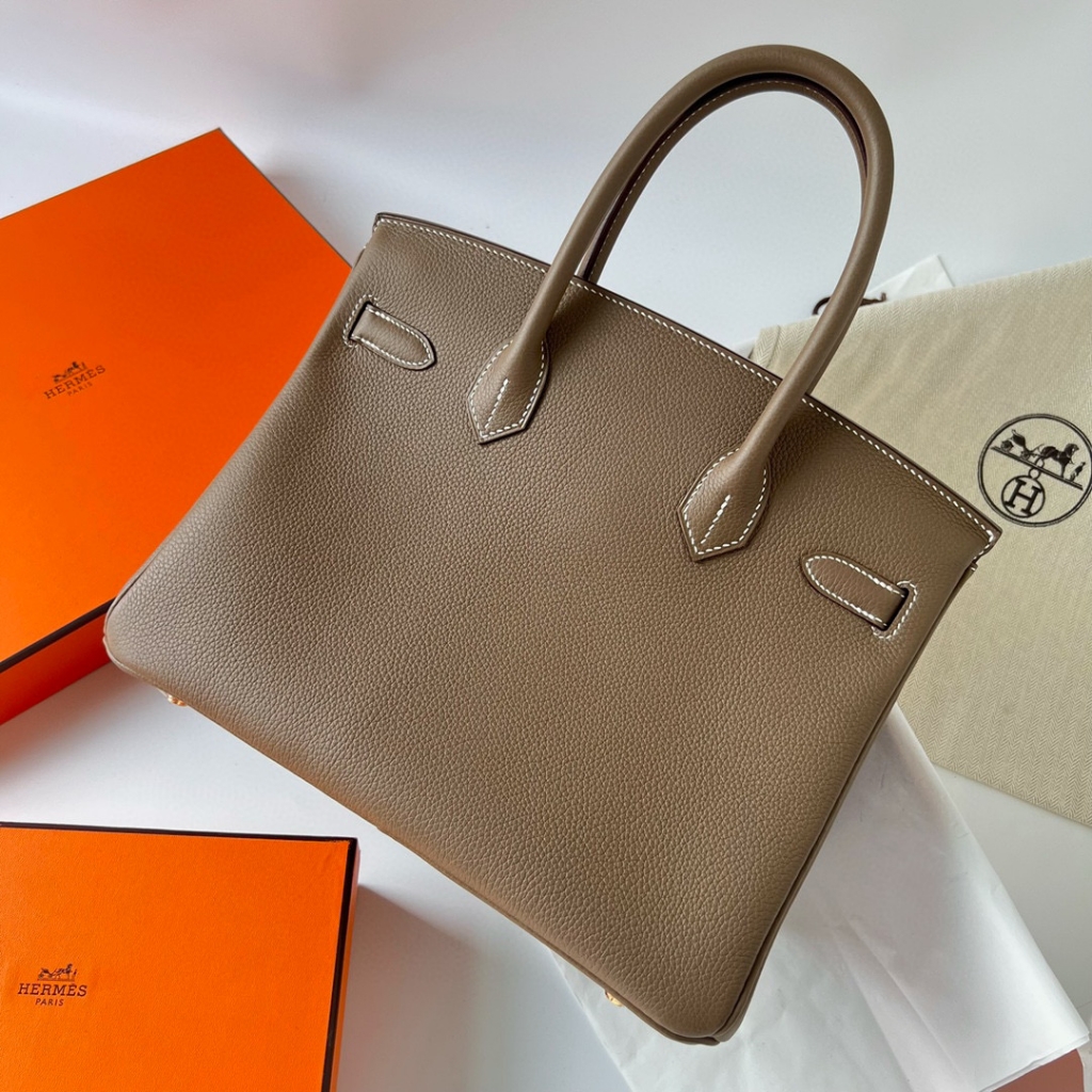 BIRKIN 30CM TAURILLON CLEMENCE 18 ETOUPE GHW