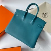 BIRKIN 25CM TAURILLON CLEMENCE W0 VERT BOSPHORE PHW