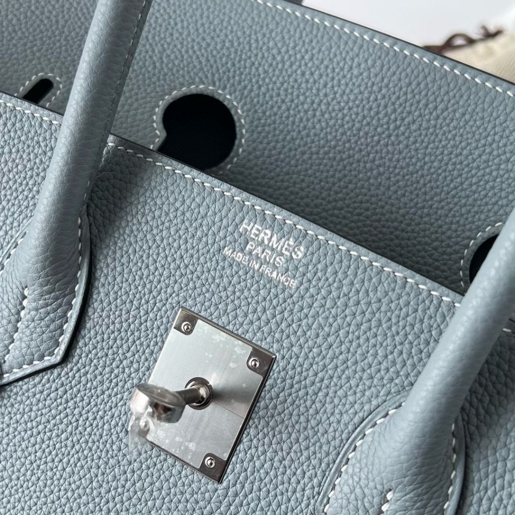 BIRKIN 35CM TAURILLON CLEMENCE J7 BLUE LIN PHW
