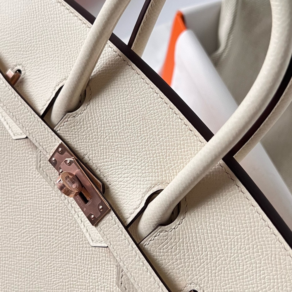 BIRKIN 25CM SELLIER EPSOM I2 NATA ROSE GOLD HARDWARE BIRKIN 25CM SELLIER EPSOM I2 NATA ROSE GOLD HARDWARE