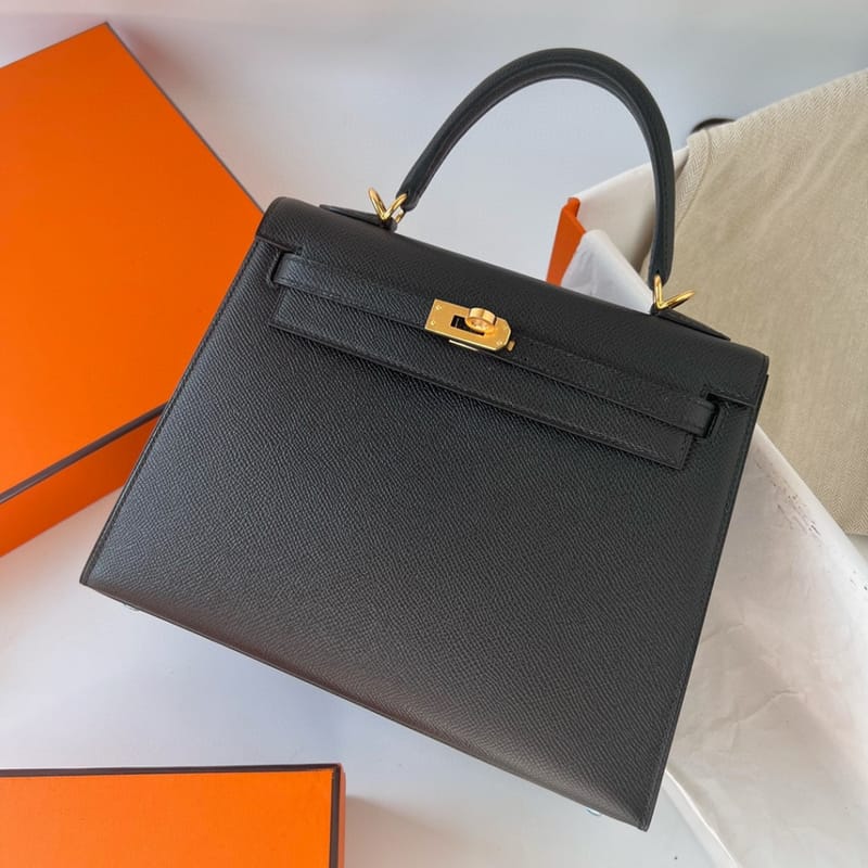 Kelly 25cm Epsom 89 Noir  Ghw