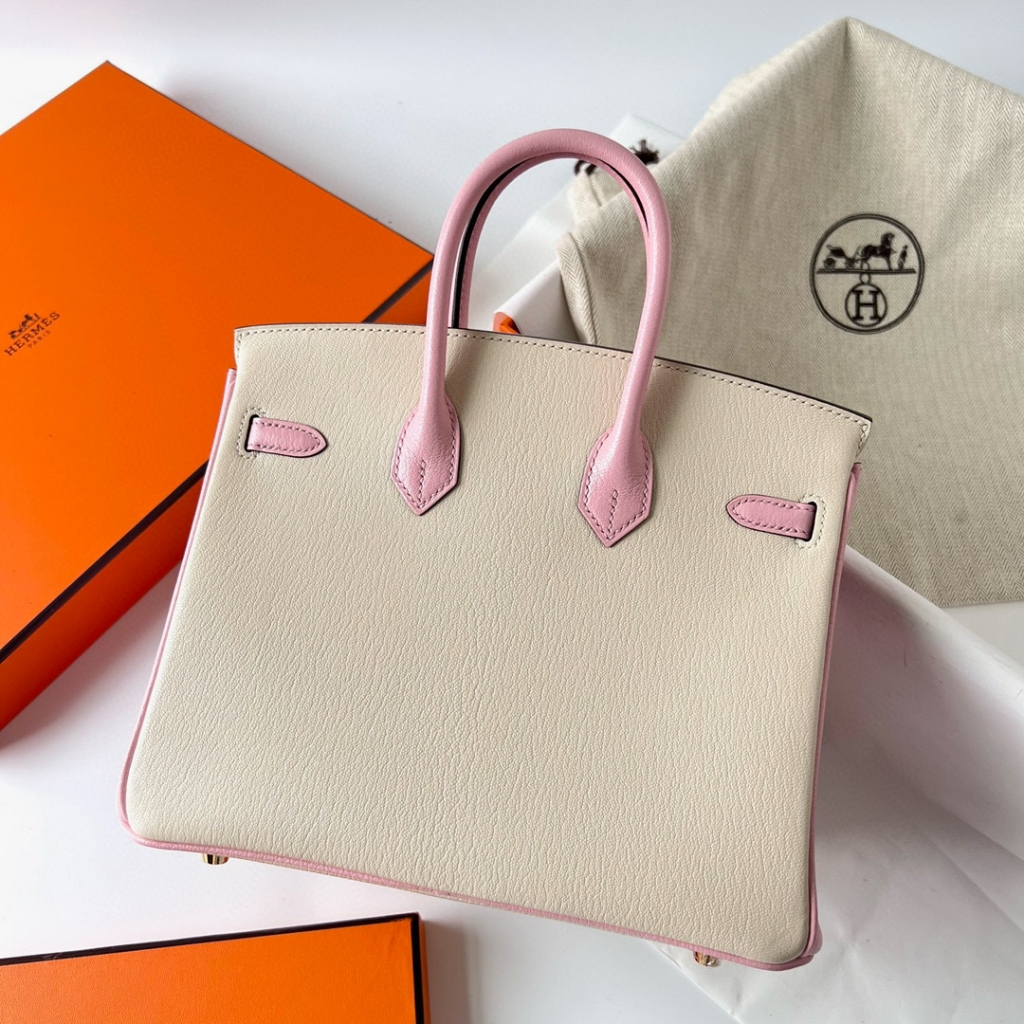 BIRKIN 25CM CHEVRE I2 NATA/3Q ROSE SAKURA BRUSHED GOLD HARDWARE BIRKIN 25CM CHEVRE I2 NATA/3Q ROSE SAKURA BRUSHED GOLD HARDWARE