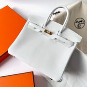 BIRKIN 25CM TAURILLON CLEMENCE 01 PURE WHITE GHW