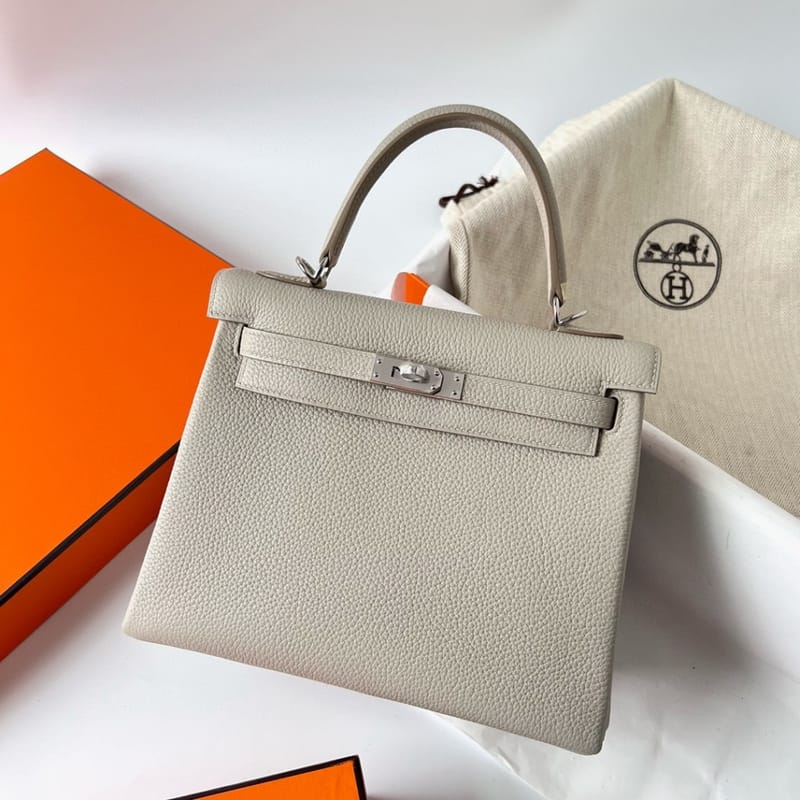 Kelly 25cm Togo 80 Gris Perle Phw