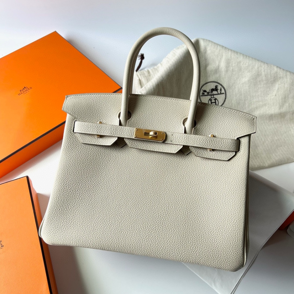 BIRKIN 30CM TAURILLON CLEMENCE 10 CRAIE GHW