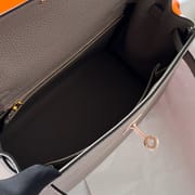 KELLY 25CM TOGO M8 GRIS ASPHALTE ROSE GOLD HARDWARE