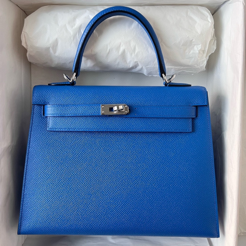 KELLY 25CM EPSOM 71 BLEU DE FRANCE PHW KELLY 25CM EPSOM 71 BLEU DE FRANCE PHW