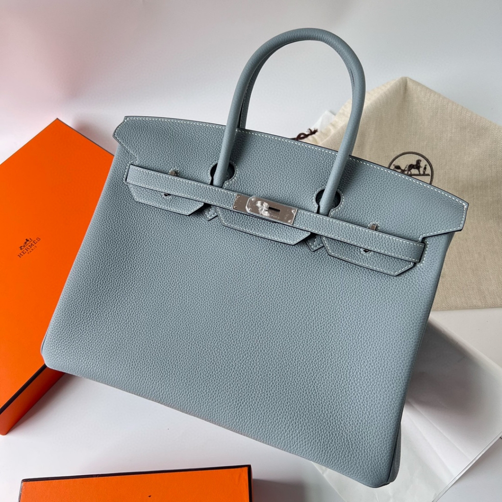 BIRKIN 35CM TAURILLON CLEMENCE J7 BLUE LIN PHW BIRKIN 35CM TAURILLON CLEMENCE J7 BLUE LIN PHW