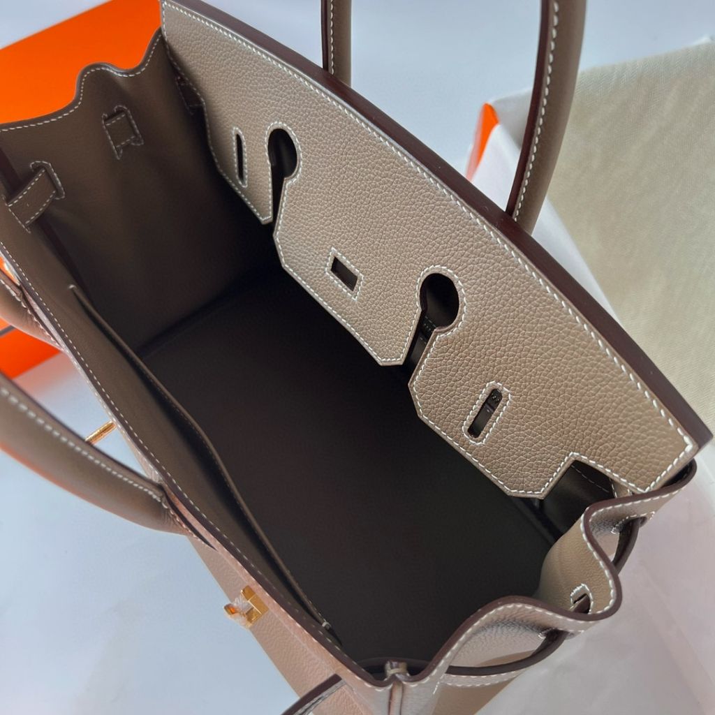 BIRKIN 30CM TAURILLON CLEMENCE 18 ETOUPE GHW