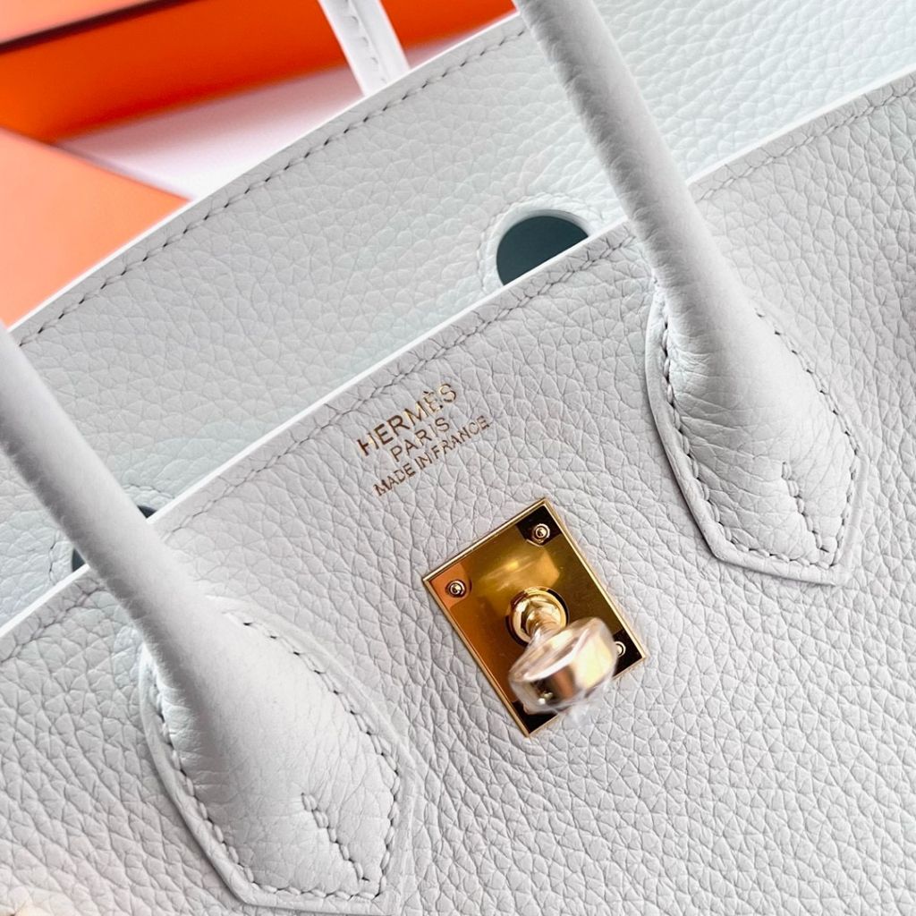 BIRKIN 25CM TAURILLON CLEMENCE 01 PURE WHITE GHW