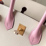 BIRKIN 25CM CHEVRE I2 NATA/3Q ROSE SAKURA BRUSHED GOLD HARDWARE