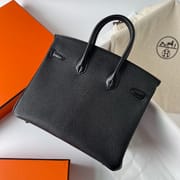 BIRKIN 25CM CHEVRE 89 NOIR PHW