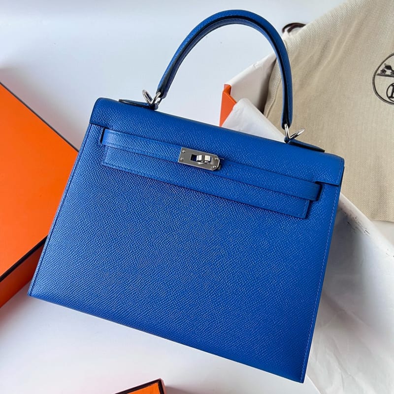KELLY 25CM EPSOM 71 BLEU DE FRANCE  PHW