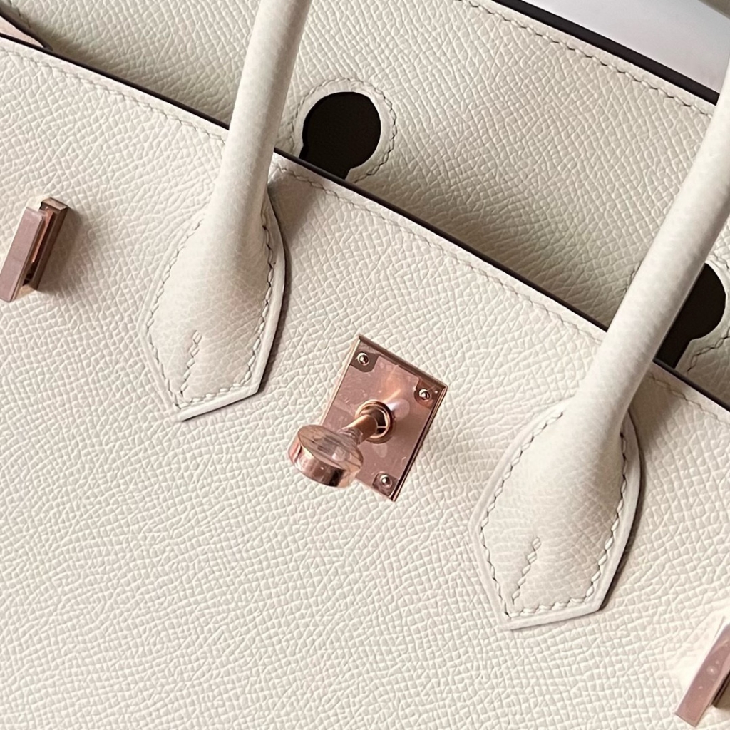 BIRKIN 25CM SELLIER EPSOM I2 NATA ROSE GOLD HARDWARE BIRKIN 25CM SELLIER EPSOM I2 NATA ROSE GOLD HARDWARE