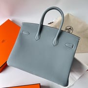 BIRKIN 35CM TAURILLON CLEMENCE J7 BLUE LIN PHW