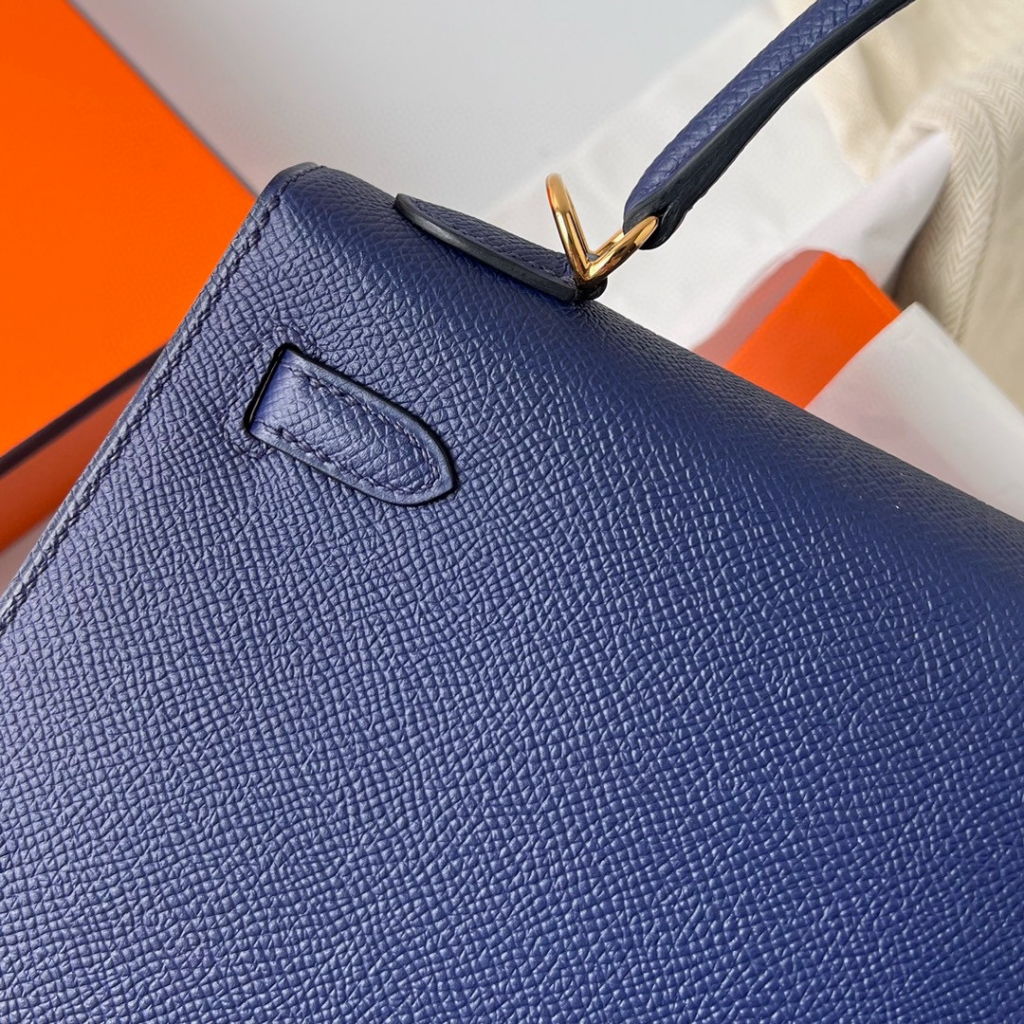KELLY 25CM EPSOM 73 BLEU SAPHIR GHW