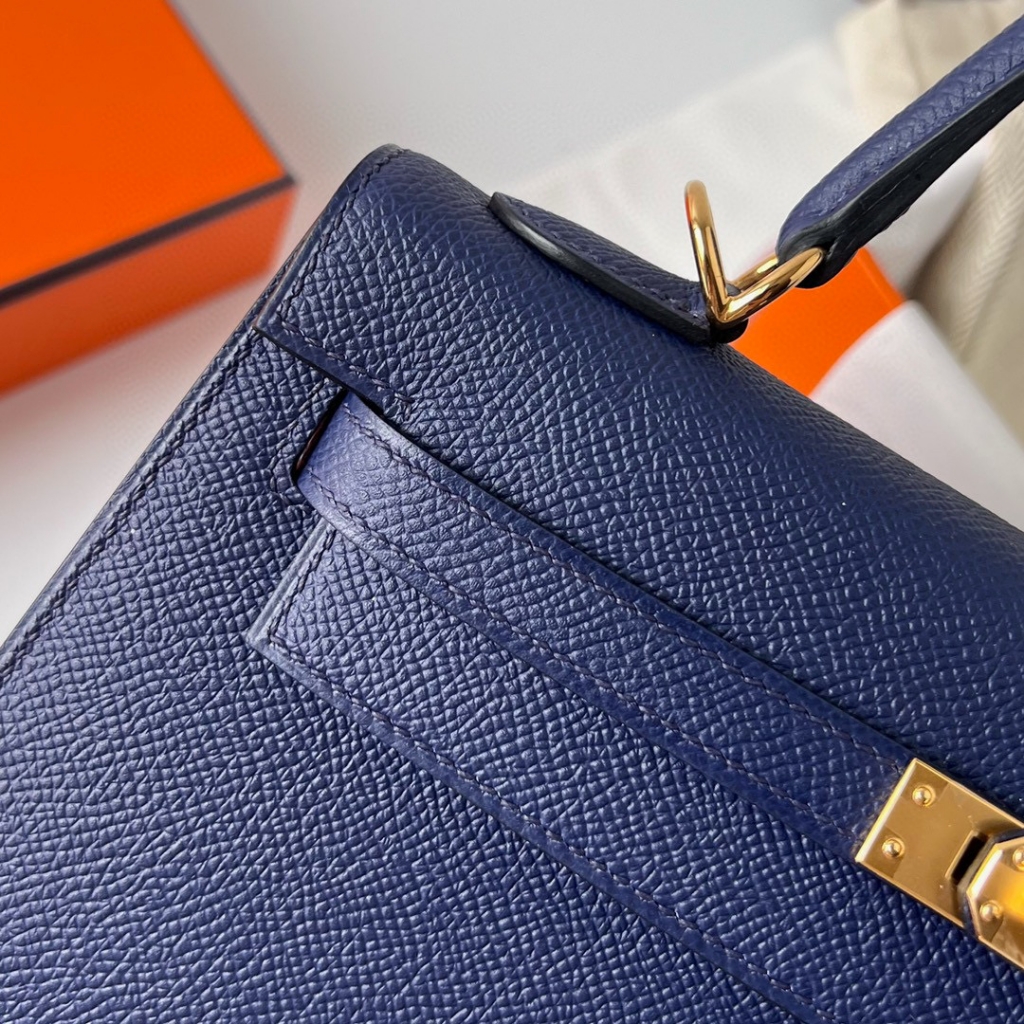 KELLY 25CM EPSOM 73 BLEU SAPHIR GHW