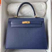 KELLY 25CM EPSOM 73 BLEU SAPHIR GHW