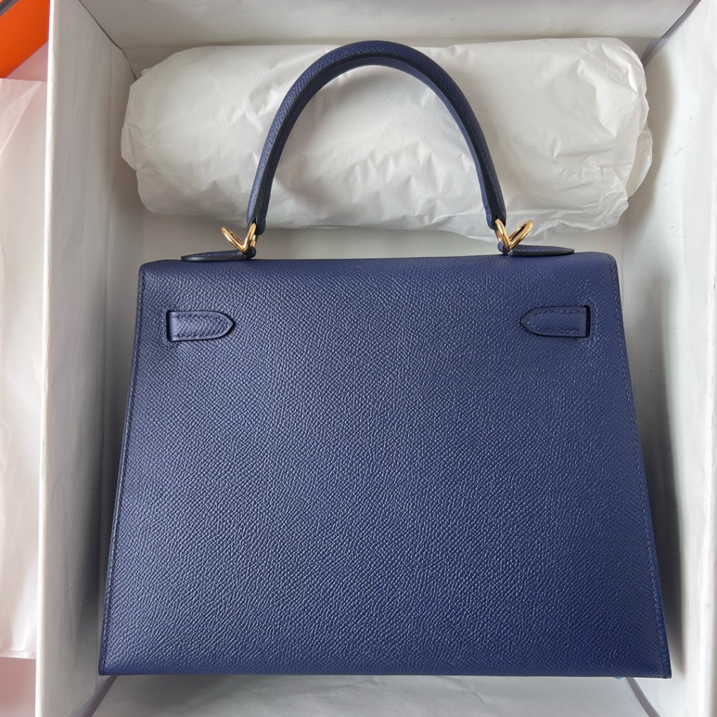 KELLY 25CM EPSOM 73 BLEU SAPHIR GHW