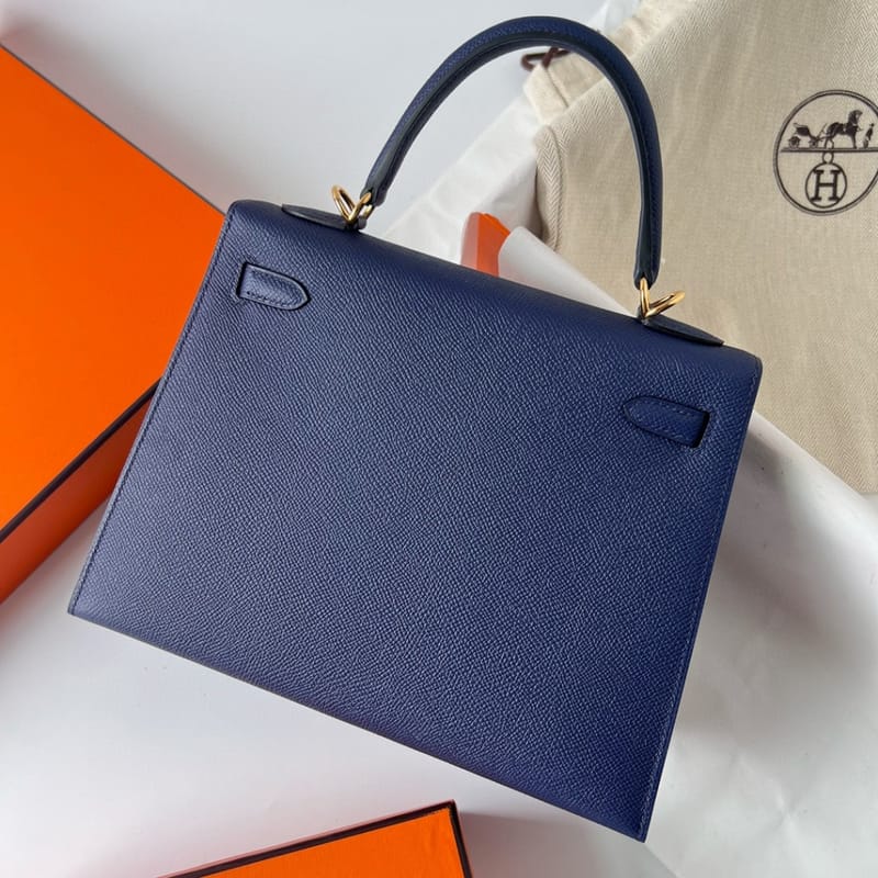 KELLY 25CM EPSOM 73 BLEU SAPHIR GHW