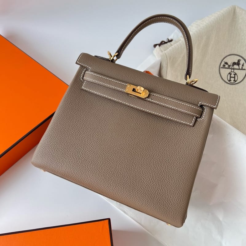 Kelly 25cm Togo 18 Etoupe Ghw