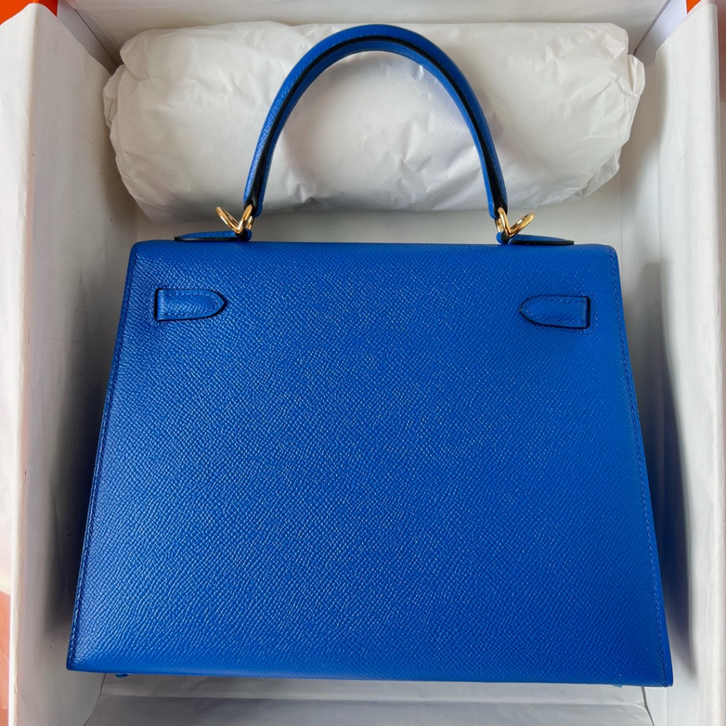 KELLY 25CM EPSOM 71 BLEU DE FRANCE GHW