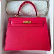 KELLY 25CM SELLIER EPSOM I6 ROSE EXTREME GHW