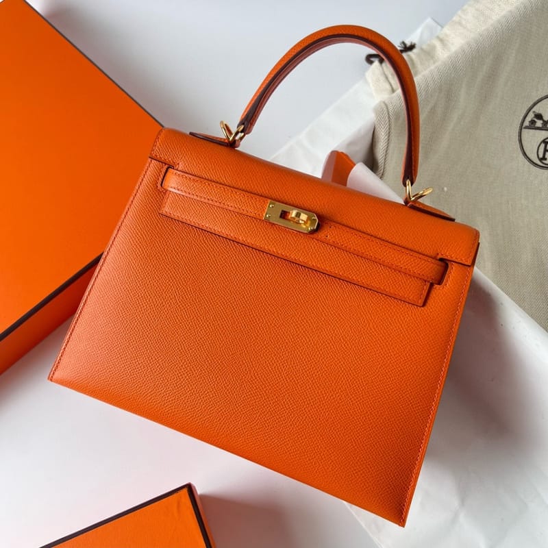 Kelly 25cm Epsom 93 Orange Ghw
