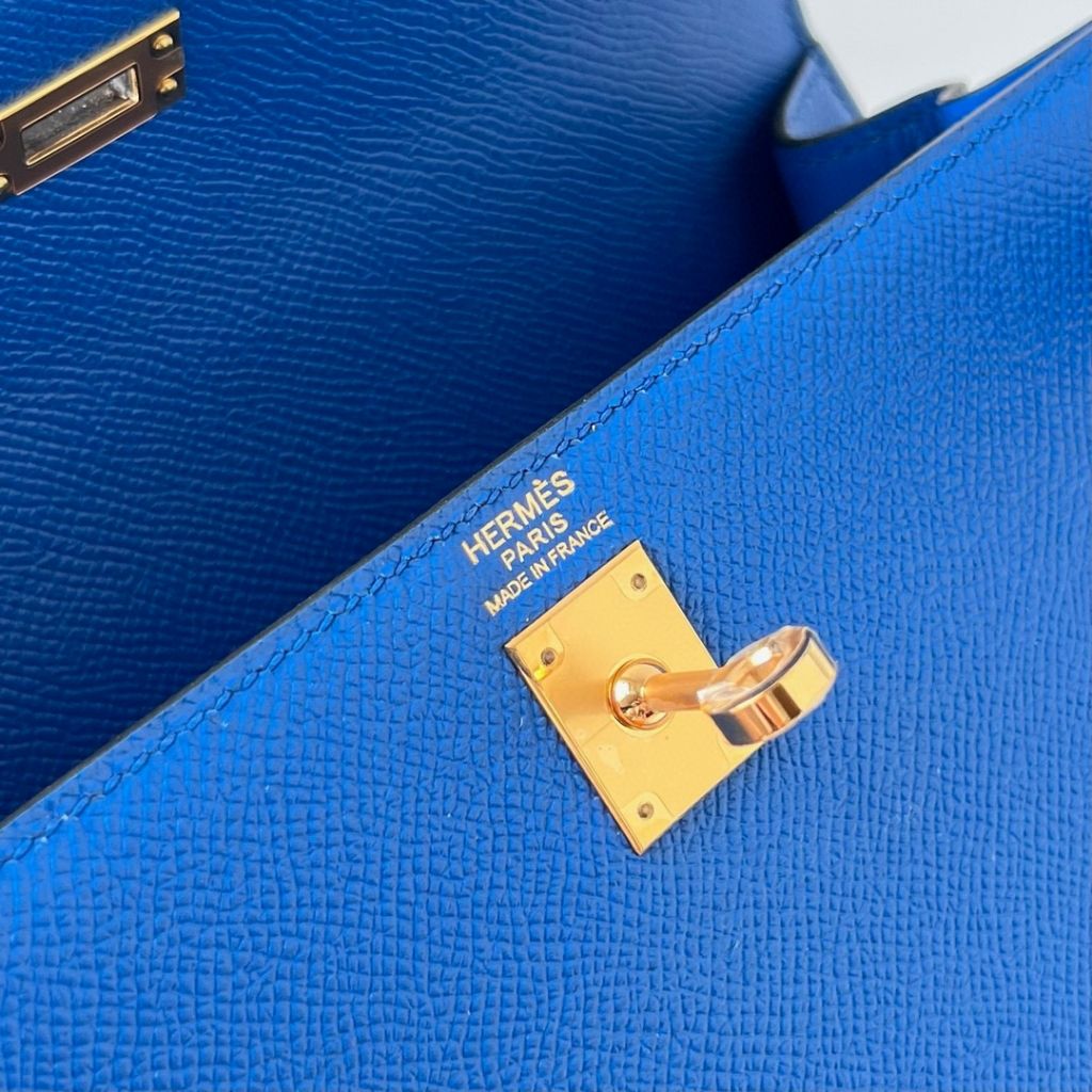 KELLY 25CM EPSOM 71 BLEU DE FRANCE GHW