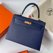 KELLY 25CM EPSOM 73 BLEU SAPHIR GHW