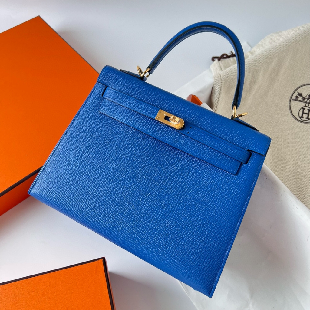 KELLY 25CM EPSOM 71 BLEU DE FRANCE GHW