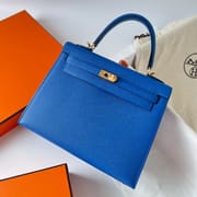 KELLY 25CM EPSOM 71 BLEU DE FRANCE GHW