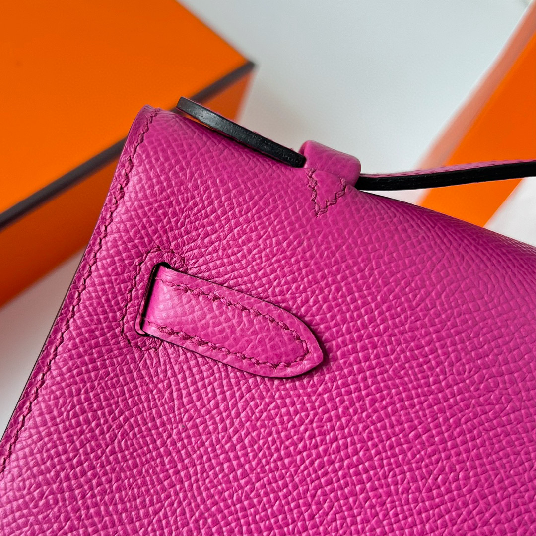 KELLY POCHETTE EPSOM L3 ROSE POUPRE PHW
