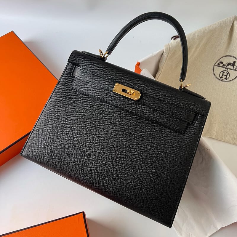 Kelly 28cm Epsom 89 Noir Ghw
