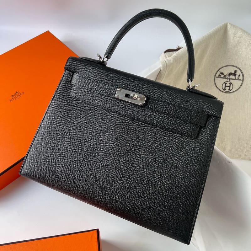 Kelly 28cm Epsom 89 Noir Phw