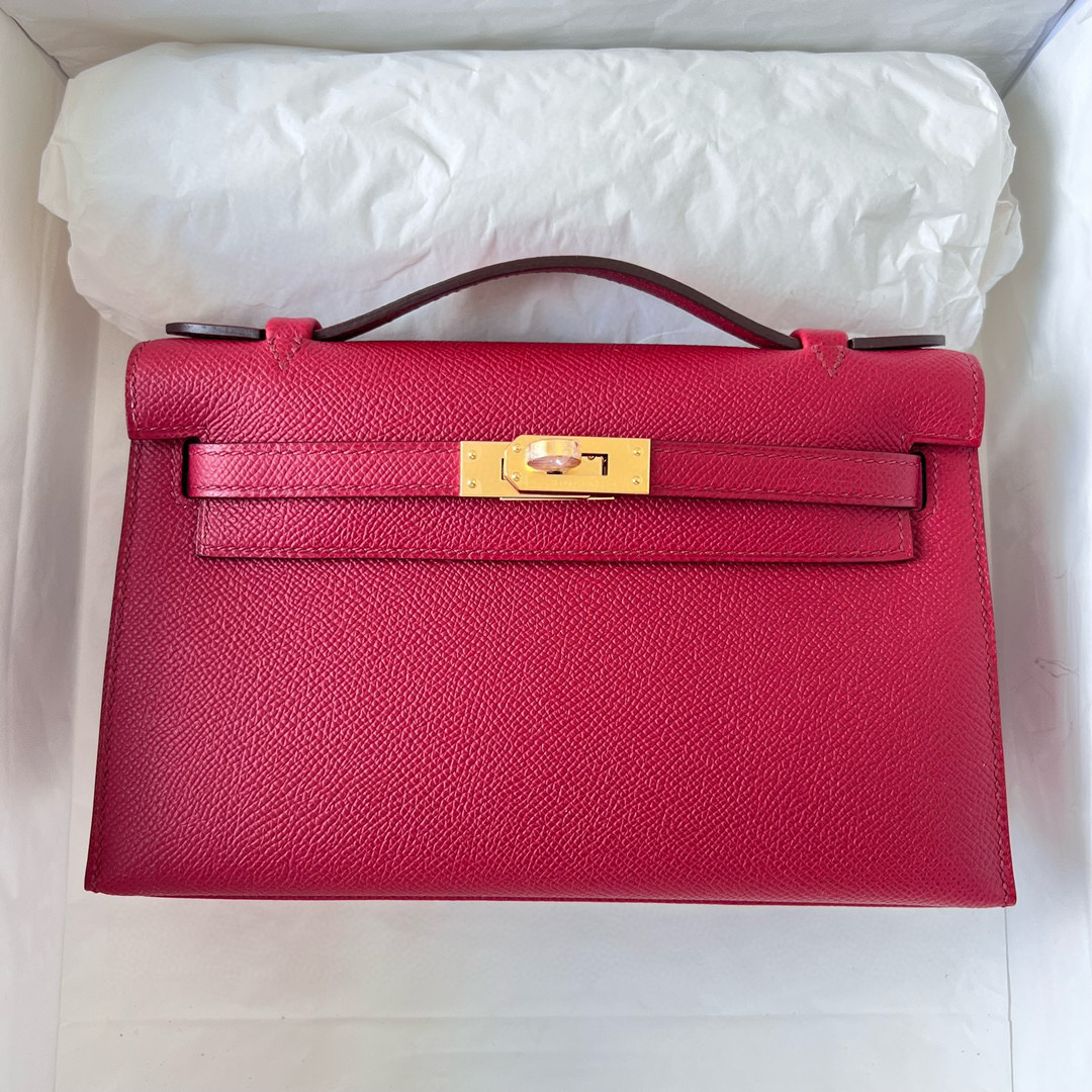 KELLY POCHETTE EPSOM K1 ROUGE GRENAT GHW KELLY POCHETTE EPSOM K1 ROUGE GRENAT GHW